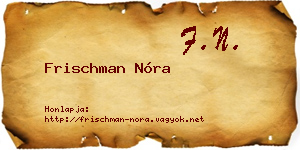 Frischman Nóra névjegykártya